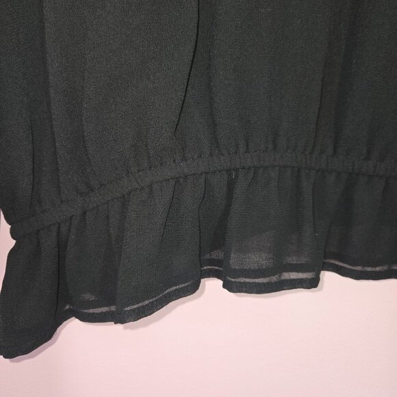 Zara Black Floral Embroidery Lace Sheer Blouse, size M - Picture 6 of 12